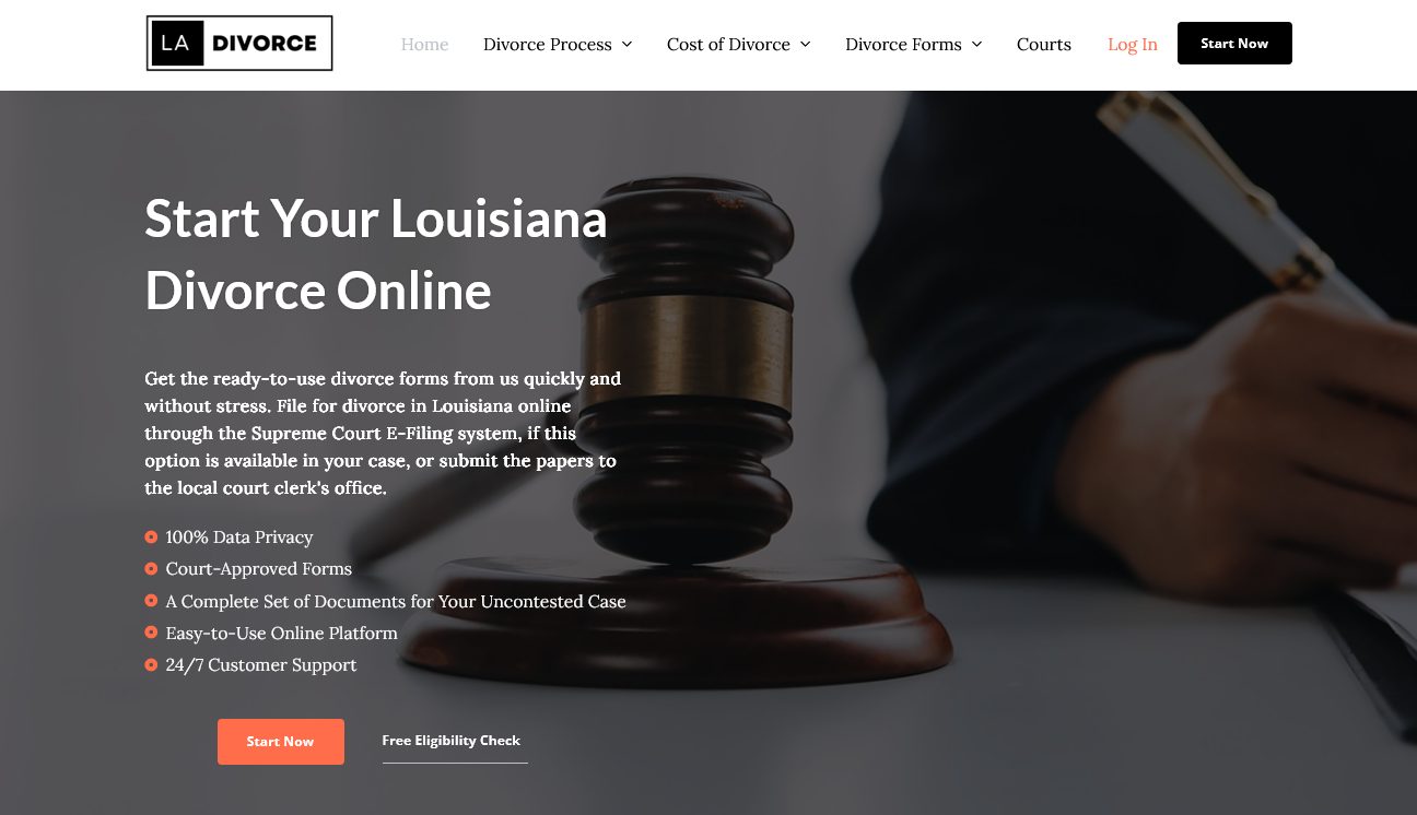 Louisiana Online Divorce: Cheap & Quick Filing for Divorce in LA